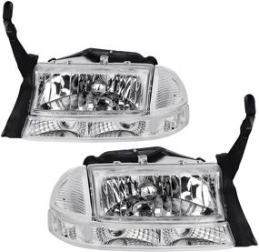 img 4 attached to AUTOSAVER88 Clear Lens Headlight Assembly for Dodge Dakota 1997-2004 & Durango 98-03 - Replacement Headlamp