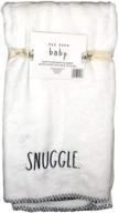 👶 rae dunn baby blanket white snuggle baby - 30"x 40" plush blanket for ultimate comfort and style logo