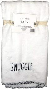 img 1 attached to 👶 Rae Dunn Baby Blanket White Snuggle Baby - 30"x 40" Plush Blanket for Ultimate Comfort and Style