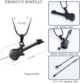 img 3 attached to 🎸 Zeqingjw Electric Guitar Cremation Jewelry Urn Pendant for Ashes - Music Instrument Memorial Ashes Necklace Keepsake Jewelry