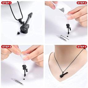 img 1 attached to 🎸 Zeqingjw Electric Guitar Cremation Jewelry Urn Pendant for Ashes - Music Instrument Memorial Ashes Necklace Keepsake Jewelry