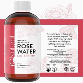 img 3 attached to 🌹 Certified Organic Rose Water Spray for Face and Hair - Alcohol Free Toner & Setting Spray - Hydrating Primer for Pore Minimizing & Tightening - 8 OZ