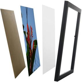 img 1 attached to Uzifa 10x12 Inch Non-Glass Wooden Picture Frame - Ideal for Wall Mounting Certificates, Photos, and Pictures - W51012E BLACK