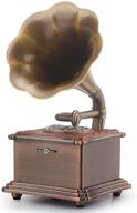 🎵 meageal vintage retro bluetooth speaker - mini gramophone shape, usb wireless speaker with stereo sound, copper horn, aluminum body, 3.5mm aux, tf card logo