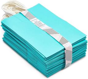 img 1 attached to 36-Pack of Medium Teal Gift Bags with Convenient Handles for Party Favors, Merchandise Bags - Ideal for Enhanced SEO