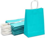 36-pack of medium teal gift bags with convenient handles for party favors, merchandise bags - ideal for enhanced seo logo