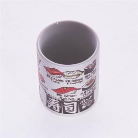 img 4 attached to 🍣 Authentic Japanese Sushi Yunomi: Ceramic Cups with Elegant English Prints