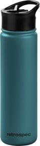 img 2 attached to 🥤 Retrospec Alder Insulated Water Bottle: Stainless Steel, Straw Lid, Handle Cap, Double-Wall Vacuum Insulated Thermos for Leakproof Hydration - BPA Free Canteen