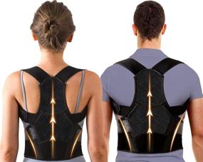 img 4 attached to Adjustable Back Posture Corrector: Ultimate Spine Support for Women & Men, Breathable Brace for Posture Improvement and Pain Relief in Neck, Back, Shoulders (Size: Large 28-42 Inch)