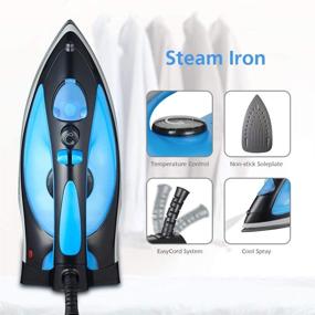 img 2 attached to 🔥 MARTISAN 1200W Compact Steam Iron - Lightweight Nonstick Soleplate Iron with Variable Temperature Steam, Blue/Black