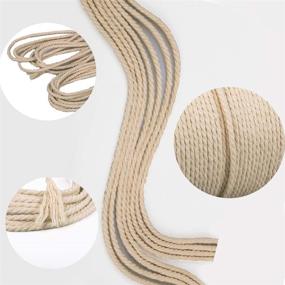 img 1 attached to 🧵 3mm x 220Yards Macrame Cord, Natural Cotton Rope, Undyed 3 Strand Twisted Cord for Wall Hanging, Plant Hanger, Macrame Supplies, DIY Craft Making, Pet Toys, Knitting Twine