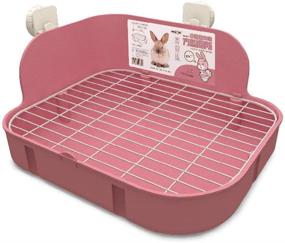 img 4 attached to SunshineBio Small Animal Bunny Rabbit Litter Box Toilet: Corner Potty Trainer with Stainless Steel Panel for Rabbits, Guinea Pigs, Ferrets, and Galesaurs