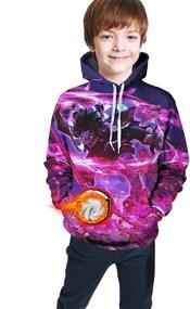 img 2 attached to 👕 Stylish Ainlawn Printed Pullover Sweatshirt Hoodies for Boys: Trendy Boys' Clothing Choices