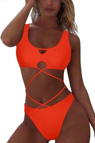 img 1 attached to 👙 ESONLAR Womens Strappy Bottoms Swimsuit: Trendy Women's Clothing for Beachwear & Cover Ups