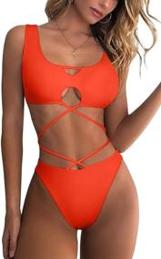 img 3 attached to 👙 ESONLAR Womens Strappy Bottoms Swimsuit: Trendy Women's Clothing for Beachwear & Cover Ups