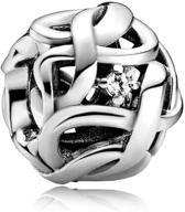 бусины из серебра 925 annmors infinity charm для женских браслетов и ожерелий - идеальный подарок для девочек и женщин, модель t509 логотип