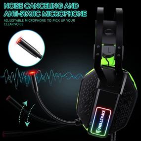 img 2 attached to 🎧 Mifanstech V-10 Gaming Headset for Xbox One PS4 PS5 PC, 7.1 Surround Sound, 50mm Drivers, Over Ear Wired Headphones with Noise Cancelling Mic for Laptop Mac - 3.5mm Stereo Support
