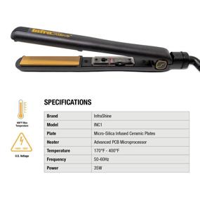 img 3 attached to 💇 Infrashine Original Medium Flat Iron, 1 inch, Black - Achieve Salon-worthy Hairstyles with Ease