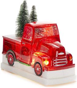img 4 attached to 🚚 Snow Globe - Red Truck Christmas Light-Up - 8 x 6.5 Inches