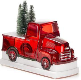 img 2 attached to 🚚 Snow Globe - Red Truck Christmas Light-Up - 8 x 6.5 Inches