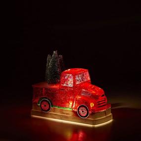 img 3 attached to 🚚 Snow Globe - Red Truck Christmas Light-Up - 8 x 6.5 Inches