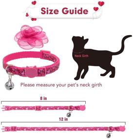 img 3 attached to 2-Pack Safety Kitten Collars - Spring Cat Breakaway Collar with Removable Flower and Bell, Cute Pink Heart Rose Design