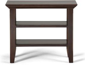 img 2 attached to 🛋️ SimpliHome Acadian Solid Wood 14" Rectangular Narrow Side Table in Brunette Brown - Rustic Contemporary Design with Ample Storage for Living Room and Bedroom