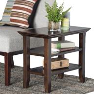 🛋️ simplihome acadian solid wood 14" rectangular narrow side table in brunette brown - rustic contemporary design with ample storage for living room and bedroom logo