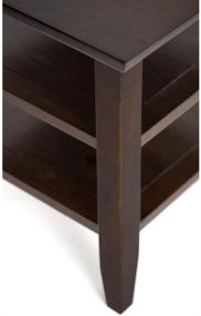 img 1 attached to 🛋️ SimpliHome Acadian Solid Wood 14" Rectangular Narrow Side Table in Brunette Brown - Rustic Contemporary Design with Ample Storage for Living Room and Bedroom