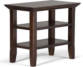 img 3 attached to 🛋️ SimpliHome Acadian Solid Wood 14" Rectangular Narrow Side Table in Brunette Brown - Rustic Contemporary Design with Ample Storage for Living Room and Bedroom