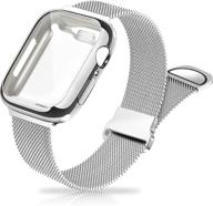 🔗 stainless steel milanese loop magnetic bands for apple watch 40mm - metal mesh strap with case, compatible with iwatch series se/6/5/4, silver - ideal replacement band for women and men logo