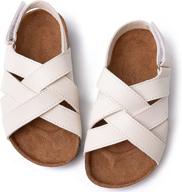 adjustable leather footbed slippers for boys' shoes by sandals логотип