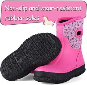 img 3 attached to Pennysue Kids Toddler Neoprene Rain Boots | Muck Mud Boots | Warm Snow Boots | Boys & Girls