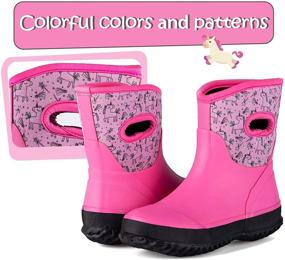 img 1 attached to Pennysue Kids Toddler Neoprene Rain Boots | Muck Mud Boots | Warm Snow Boots | Boys & Girls