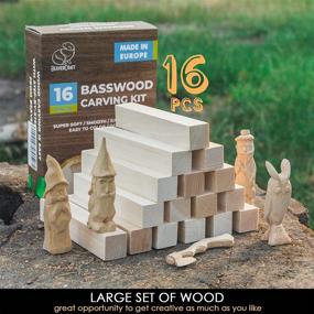 img 3 attached to BeaverCraft 16 Piece Basswood Carving Blocks Kit for Beginners - Carving Wood, Whittling Wood, Basswood Blocks for Woodworking, Unfinished Craft Wood Blocks, Whittling Tools & Supplies