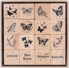 img 4 attached to 🦋 UCEC 16-Piece Butterfly Stamp Set: Vintage Craft Stamps for DIY Scrapbooking, Card Making, and Decorations