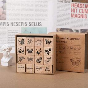 img 2 attached to 🦋 UCEC 16-Piece Butterfly Stamp Set: Vintage Craft Stamps for DIY Scrapbooking, Card Making, and Decorations