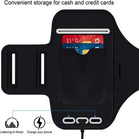 img 1 attached to 📱 Water Resistant Armband for Samsung Galaxy Note 8/9/10+ & S10/S9/S8 Plus - Keep Your Phone Secure During Sports & Gym Activities with Card Pockets and Key Slot