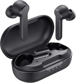 img 4 attached to 🎧 Powerful Bass Bluetooth Earbuds, MBits S Wireless Earphones 5.0 with Mic, CVC 8.0 Noise Cancelling, In-Ear Wireless Headphones/35H Playtime/IPX8/Touch Control/USB-C