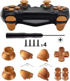 img 4 attached to 🎮 TOMSIN Metal Buttons for PS4 Controller Gen 1 - Gold: Enhance Your Gaming Experience with Aluminum Metal Thumbsticks Analog Grip, Bullet Buttons, D-pad, L1 R1 L2 R2 Triggers