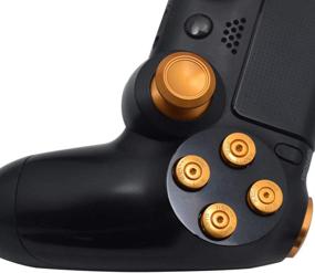 img 1 attached to 🎮 TOMSIN Metal Buttons for PS4 Controller Gen 1 - Gold: Enhance Your Gaming Experience with Aluminum Metal Thumbsticks Analog Grip, Bullet Buttons, D-pad, L1 R1 L2 R2 Triggers