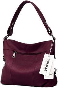 img 2 attached to 👜 Yaluxe винтажные кожаные плечевые сумки: стильные сумки и кошельки для женщин