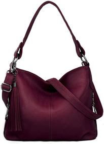 img 4 attached to 👜 Yaluxe винтажные кожаные плечевые сумки: стильные сумки и кошельки для женщин