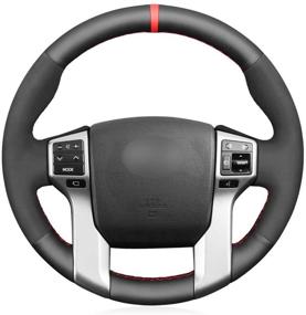 img 4 attached to 🚗 Loncky Black Custom Steering Wheel Cover for Toyota Tacoma 2012-2021, Tundra 2014-2021, 4Runner 2010-2021, Sequoia 2014-2021