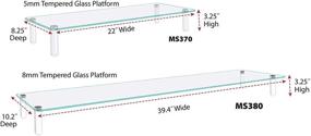 img 3 attached to 🖥️ Kantek Glass Monitor Riser: Tempered Glass Platform, 40lb Capacity, 22x8.25x3.25, Clear (MS370)