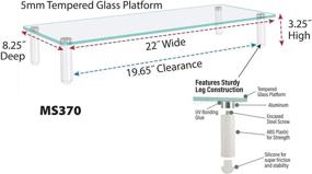 img 2 attached to 🖥️ Kantek Glass Monitor Riser: Tempered Glass Platform, 40lb Capacity, 22x8.25x3.25, Clear (MS370)