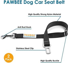 img 3 attached to 🐶 2-Pack PAWBEE Car Dog Seat Belt - Adjustable Safety Pet Seatbelt for Dogs - Ideal Dog Seat Belt for Vehicles - Security Dog Car Seat Belt - Durable Nylon Seatbelt with Stainless Hook & Clip