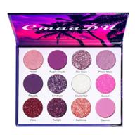 💜 vibrant and pigmented 12 colors glitter eyeshadow palette - natural purple and pink makeup kit for colorful and high-quality eye makeup looks logo