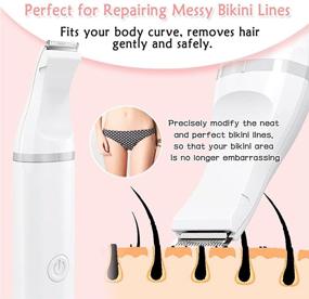 img 2 attached to 💁 Xesscare Electric Razor for Women - 2-in-1 Shaver & Bikini Trimmer | IPX7 Waterproof, Rechargeable, Painless Hair Removal | Wet & Dry Use | White