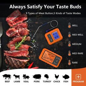 img 3 attached to 🔥 ZONGOOL Wireless Meat Thermometer: Ultimate Hands-Free Outdoor BBQ & Kitchen Temperature Measuring Instrument with 4 Probes, Timer Alarm, and Smart LCD Screen